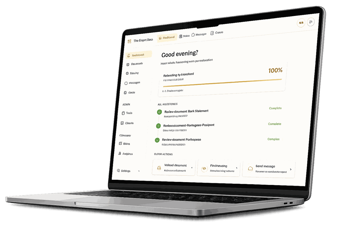 The Expat Saas web dashboard shown on a laptop